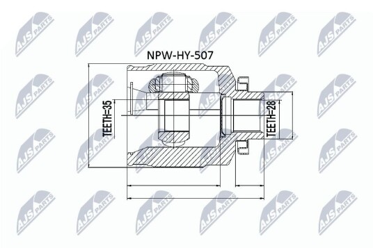 Nty Drivknute drivaksel NTY NPW HY 507