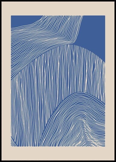 Modern Blue Abstract Vertical Pattern Plakat Plakat / 100x150cm