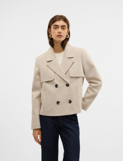 Vero Moda Vmfortunesheila Short Jacket Ga Boo - Cream - L
