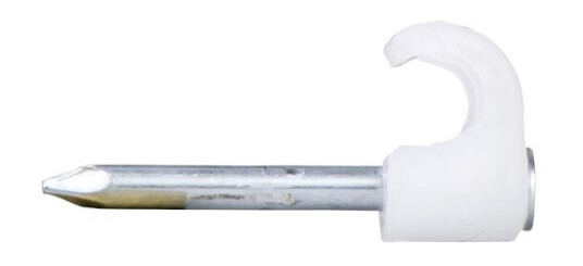 Schneider Electric TC 2011017 Spikerklips for rund kabel, 3–5 mm, 100-pakning 20 mm lengde, hvit
