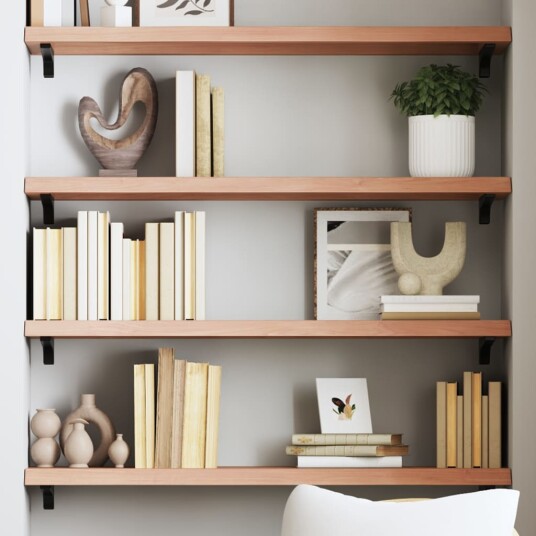 vidaXL Vegghylle lysebrun 80x30x4 cm behandlet heltre eik
