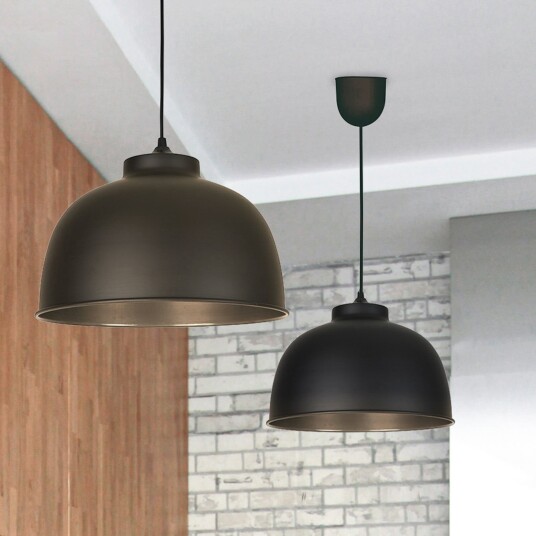 Dock hengelampe svart Ø 31 cm – COREP SAS   Stue   Moderne   Metall   Med skjerm