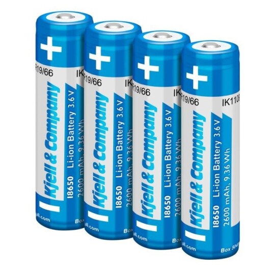 Kjell & Company 18650 Li-ion-batteri 3,6 V 2600 mAh 4-pk.