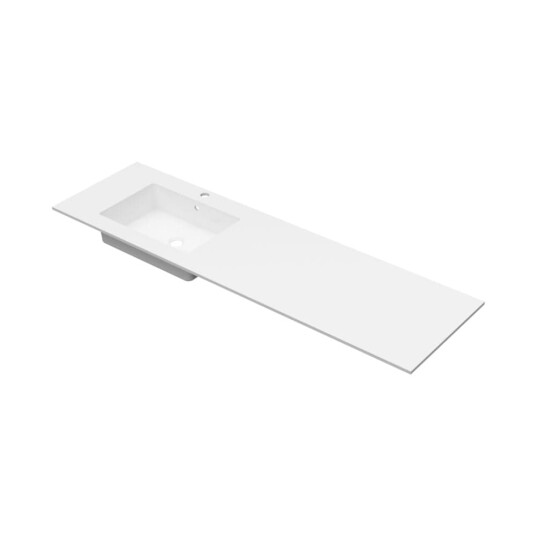 Linn Bad Corian Topplate med Eir Servant B60 160xH1,2xd46cm Hvit Matt / 160cm Venstre 60 40 60