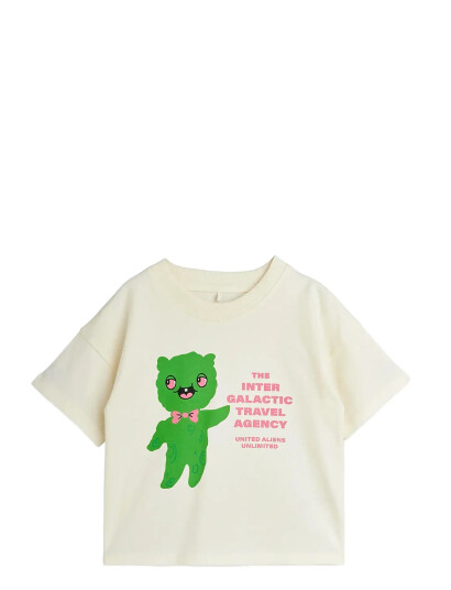 Mini Rodini Alien Travel Agency Sp Ss Tee Cream 92/98