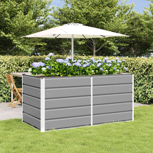 vidaXL Plantekassed Lysegrå 160 x 80 x 75 cm Stål vidaXL Plantekassed Lysegrå 160 x 80 x 75 cm Stål