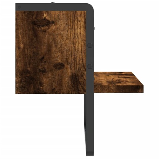  Vegghylle med stang røkt eik 30x25x30 cm 8721012046146