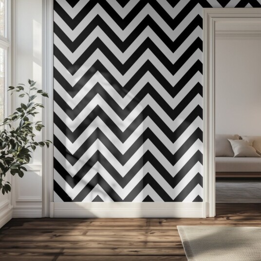 Tapet Svart Zigzag Mønster