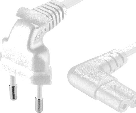 Pro Apparatkabel C7 med Vinklede Kontakter 15 m Hvit