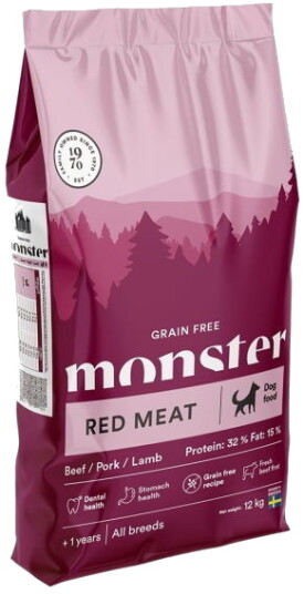 Monster Pet Food Grainfri Hundefôr Rødt Kjøtt 12 kg Monster Pet Food Grainfri Hundefôr Rødt Kjøtt 12 kg