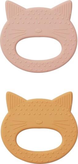 Liewood Geo Teether 2-Pack Cat Rose / Yellow Mellow 2 Stk. Liewood Geo Teether 2-Pack Cat Rose / Yellow Mellow 2 Stk.