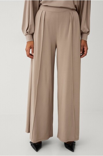 Ellos Collection Supervida bukse i crepekvalitet Beige