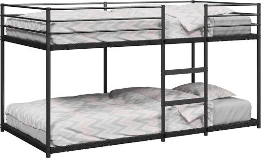 Køyeseng uten madrass svart 100x190 cm stål 8721158512000