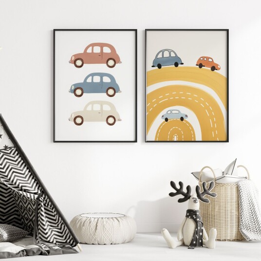 Plakat Vintage Bilkolleksjon / Sett av 2