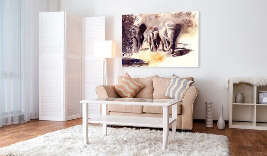 Tavle Watercolour Elephants 120X80 Artgeist sp. z o. o.