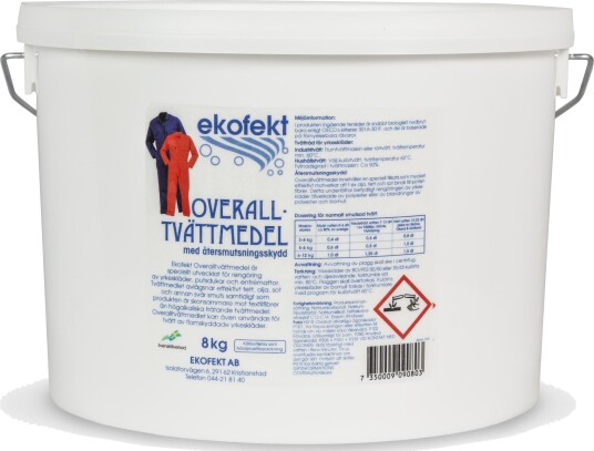 Ekofekt 1141 Overallvaskemiddel 8 kg, uparfymert, Klær