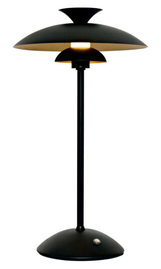 Elie Sort bordlampe 2W IP44 Oppladbar