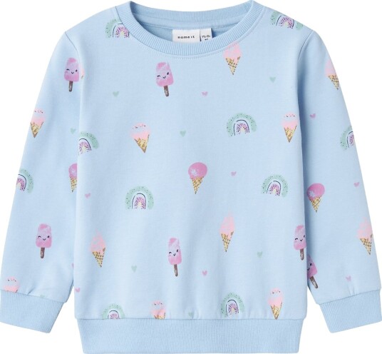 Name It Collegegenser NmfPeransia Chambray Blue Name It 3 år (98) Collegegenser Lyseblå Rosa