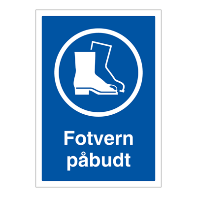 Jo Safety Fotvern påbudt skilt Aluminium med refleks A5 6306006RAA5