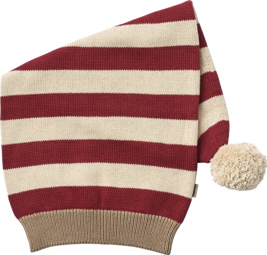 Wheat Red Stripe Strikket Christmas Lue 9 24 mdr/48 51