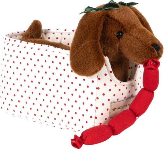 Konges Sløjd Kosedyr - Sausage Dog - 14x27 cm - Brown