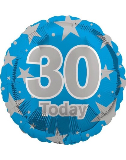 30 Today   Blå Folieballong 45 cm