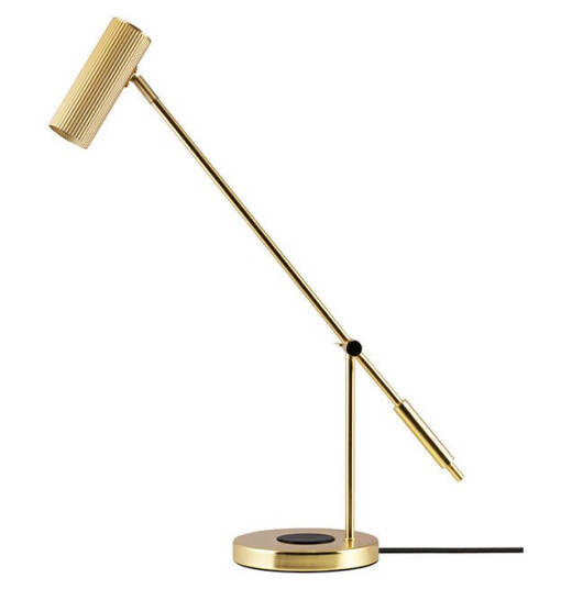 Hubble Read Bordlampe w/Wireless Charging Brushed Brass - Globen Lighting