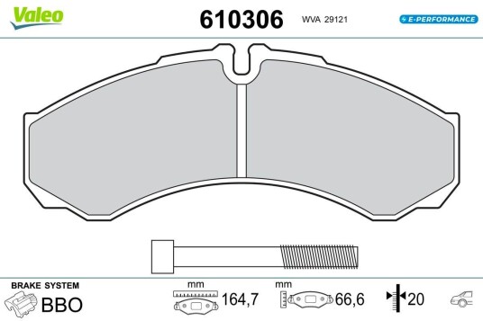Bremseklosser VALEO 610306