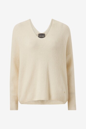MOS MOSH Genser mThora V neck Knit Natur