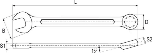 Yato Kombinasjonsnøkkel 18mm i Chrome Vanadium Stål, 230mm Lengde