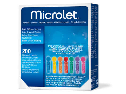 Ascensia MICROLET farget lansett, 200 stk.