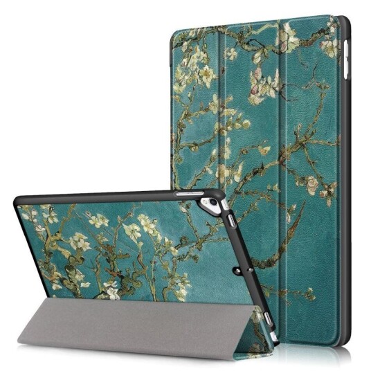 INCOVER iPad 10.2" (2021 / 2020 / 2019) Skinn Deksel m. Tri-Fold - Hvite Blomster