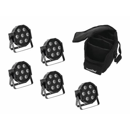 EuroLite Set 5x Led Sls-7 Hcl Spot & Soft-Bag