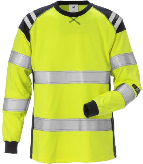 Fristads T-Shirt Flamestat Dam 7097 Tflh Klass 3 Varselgul/marinblå Xl