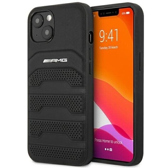 Mercedes AMG iPhone 14 Plus Hardcase med Pregete Linjer - Svart