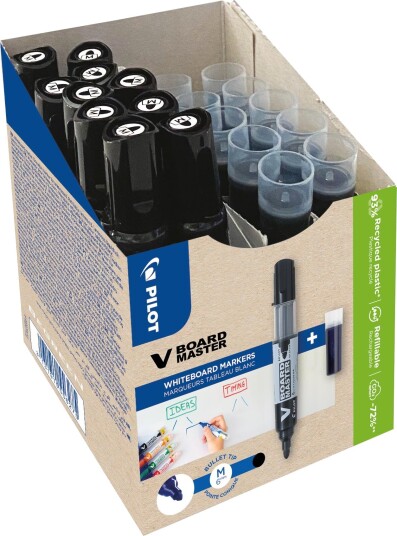 Pilot V-Board Master Tavlepenn med refill, 10-pakk Svart, Markere & markører
