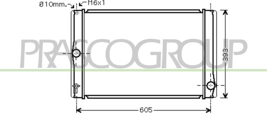 PRASCO TY090R006 Radiator motorkjøling PRASCO TY090R006 Radiator motorkjøling