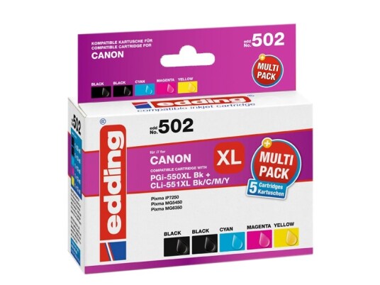 Edding Edd-502 Sort Cyan Fiolblå Gult