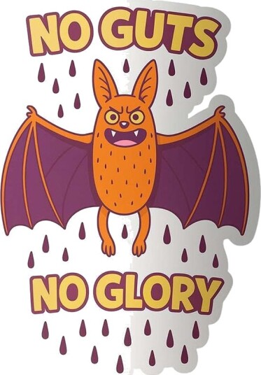 Klistremerke   No Guts No Glory Bat   4 Klistremerker