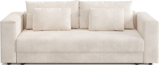 Bergen Ekstra dyp fremoveruttrekkbar 3 seters sovesofa med overmadrass i polyeterskum vendbar sommer og vinterside og vaskbart trekk Beige manchester