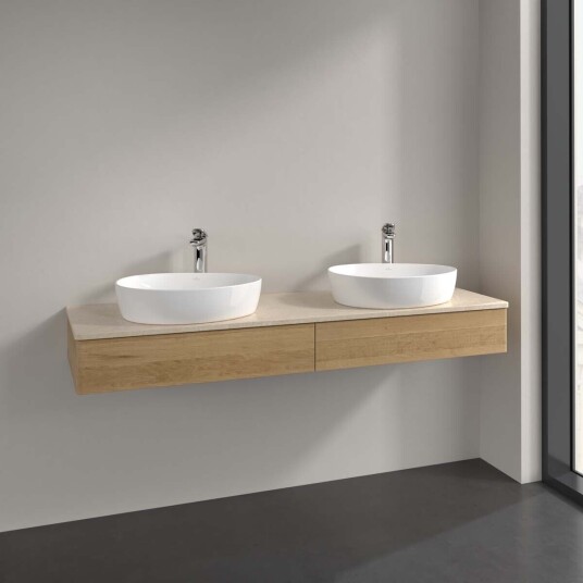Villeroy & Boch Antao Servantskap med 2 skuffer 160x50x19 cm u/lys Eik/Crème