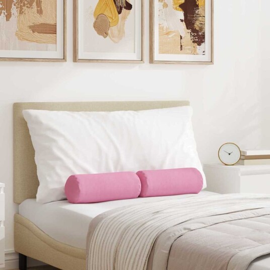 Bolster puter 2 pcs Rosa Ø 15 x 40 cm stoff