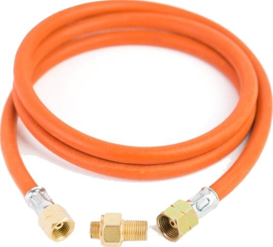 Meva Connection reduction to tourist gas cylinder G 3/8" L 7/16" hose 1.5m Meva Connection reduction to tourist gas cylinder G 3/8" L 7/16" hose 1.5m