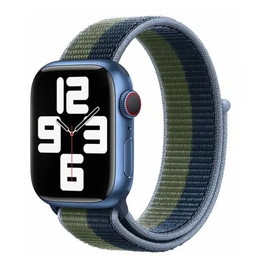 Apple Watch (38/40/SE/41MM) Lippa Nylonstropp - Grønn / Blå