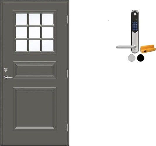 Ytterdør Swedoor Advance-Line Classic Ives med Yale Doorman Classic Home