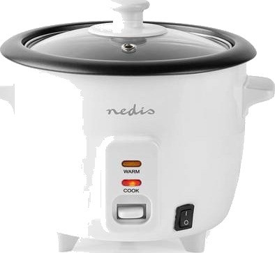 Nedis Riskoker 0.6 l 300 W Steamer i aluminium Non-stick belegg Avtagbar bolle Automatisk avstengning