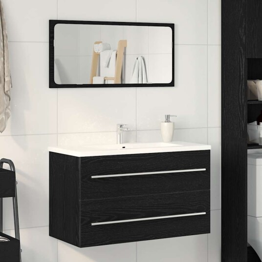 vidaXL Servantskap svart eik 80x38,5x48 cm konstruert tre vidaXL Servantskap svart eik 80x38,5x48 cm konstruert tre