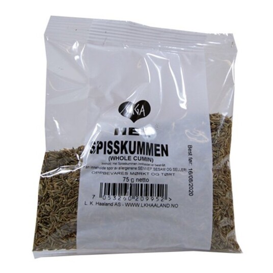 Saga hel spisskummen pose 50 g Saga hel spisskummen pose 50 g