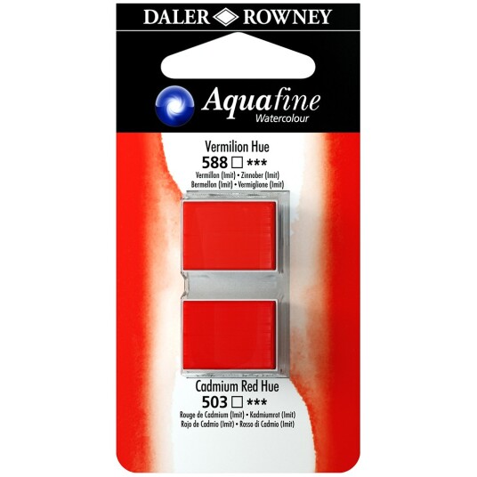 Aquafine Aquarelle Half pan Duo Vermilion Hue/Cad Red Hue