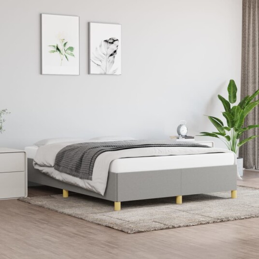 Sengeramme uten madrass lysegrå 135x190 cm Double stoff